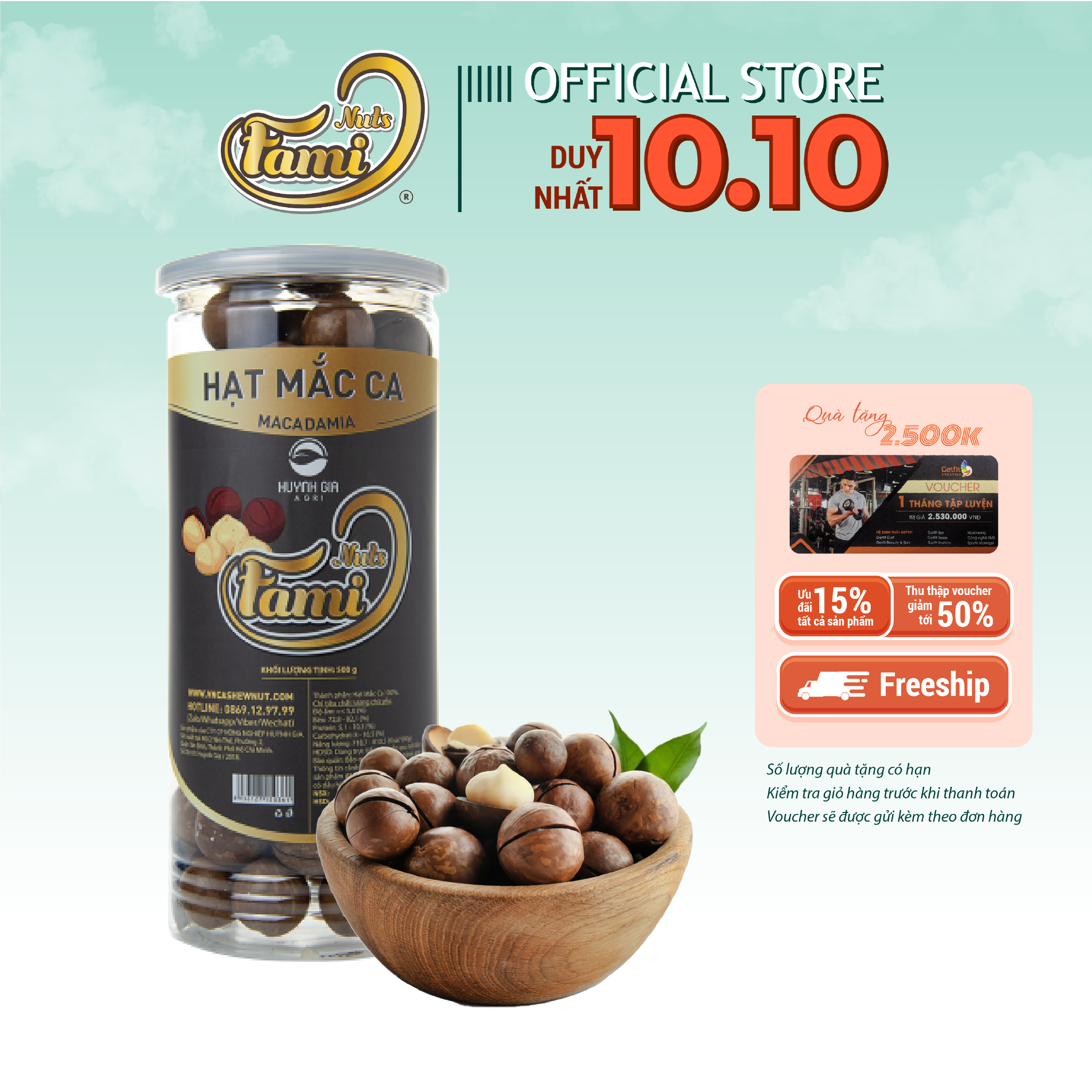 Hạt Macca Úc Nứt Vỏ Nhập Khẩu - Hũ Nắp Nhôm 500g - Hạt Dinh Dưỡng Cao Cấp FAMINUTS
