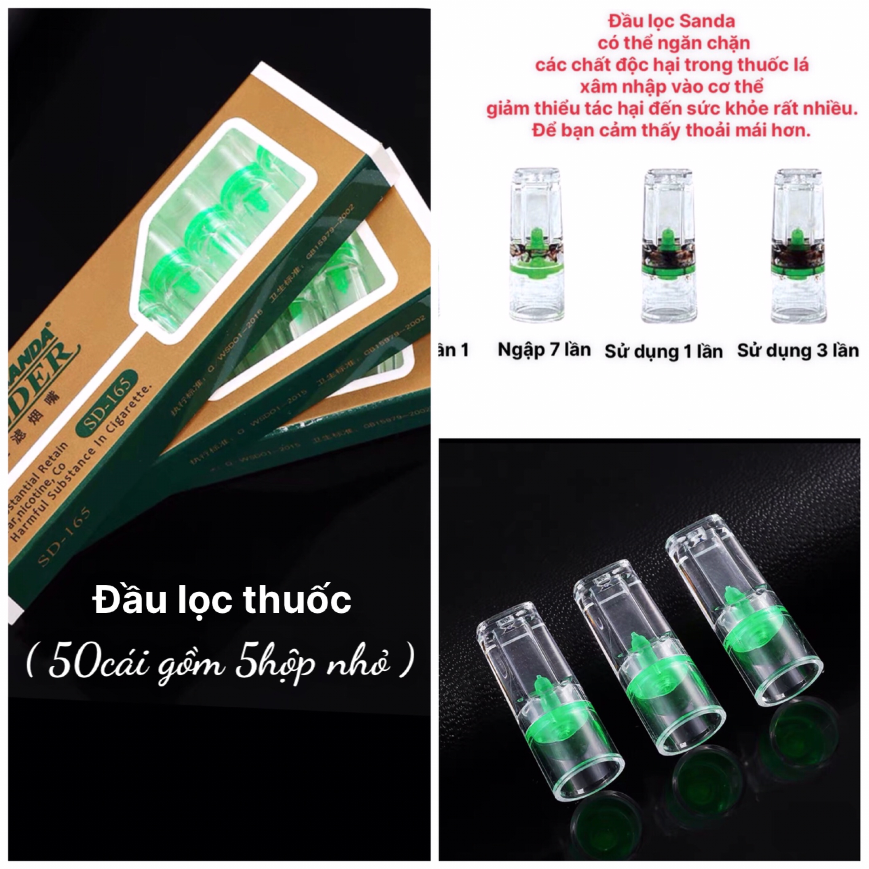 50cái Tẩu lọc thuốc bảo vệ sức khoẻ ( 50cái gồm 5hộp nhỏ )