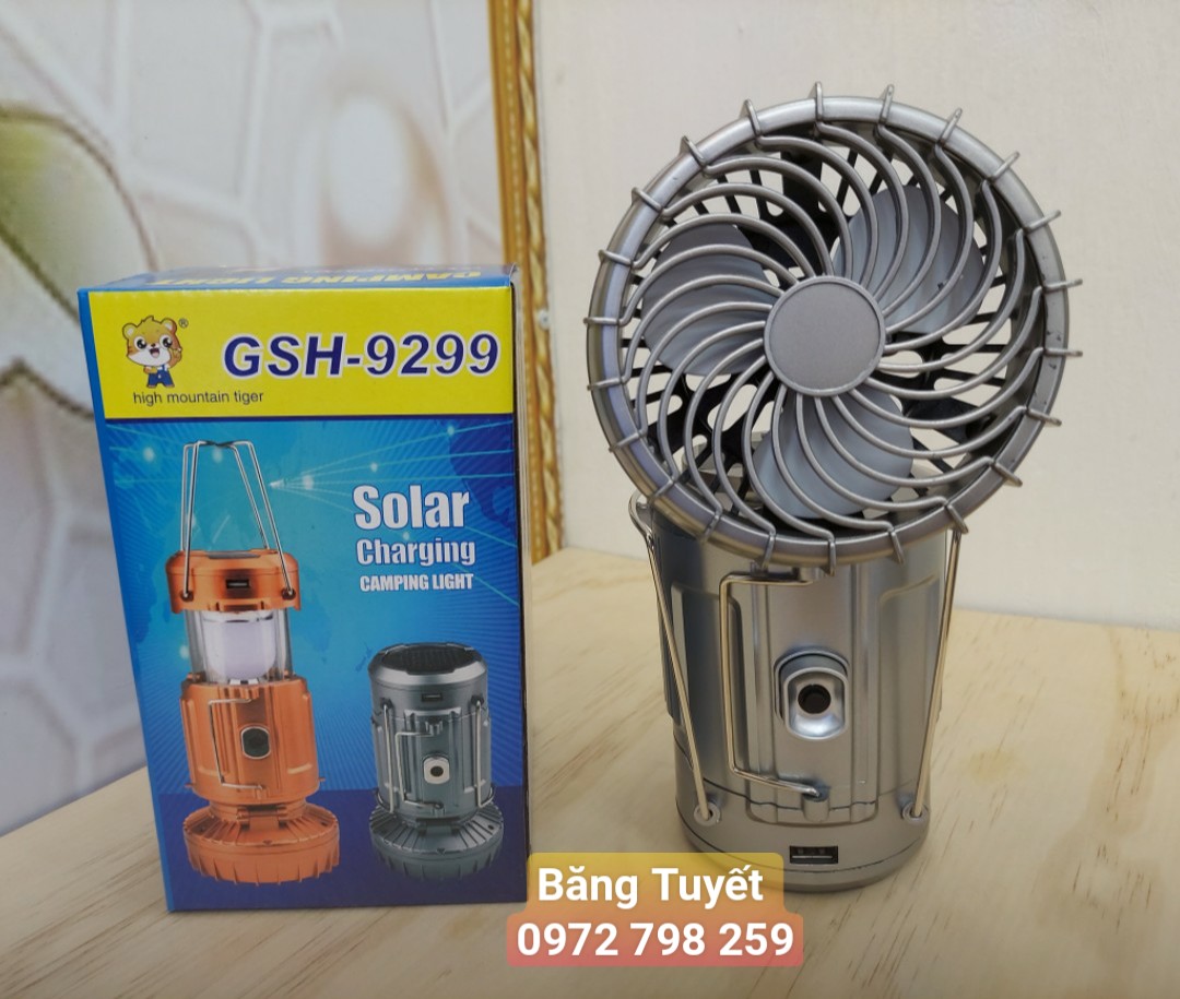 Đèn Quạt Sạc năng lượng mặt Trời 3 Trong 1 đa năng ,Tích hợp Đèn + Quạt + sạc điện thoại