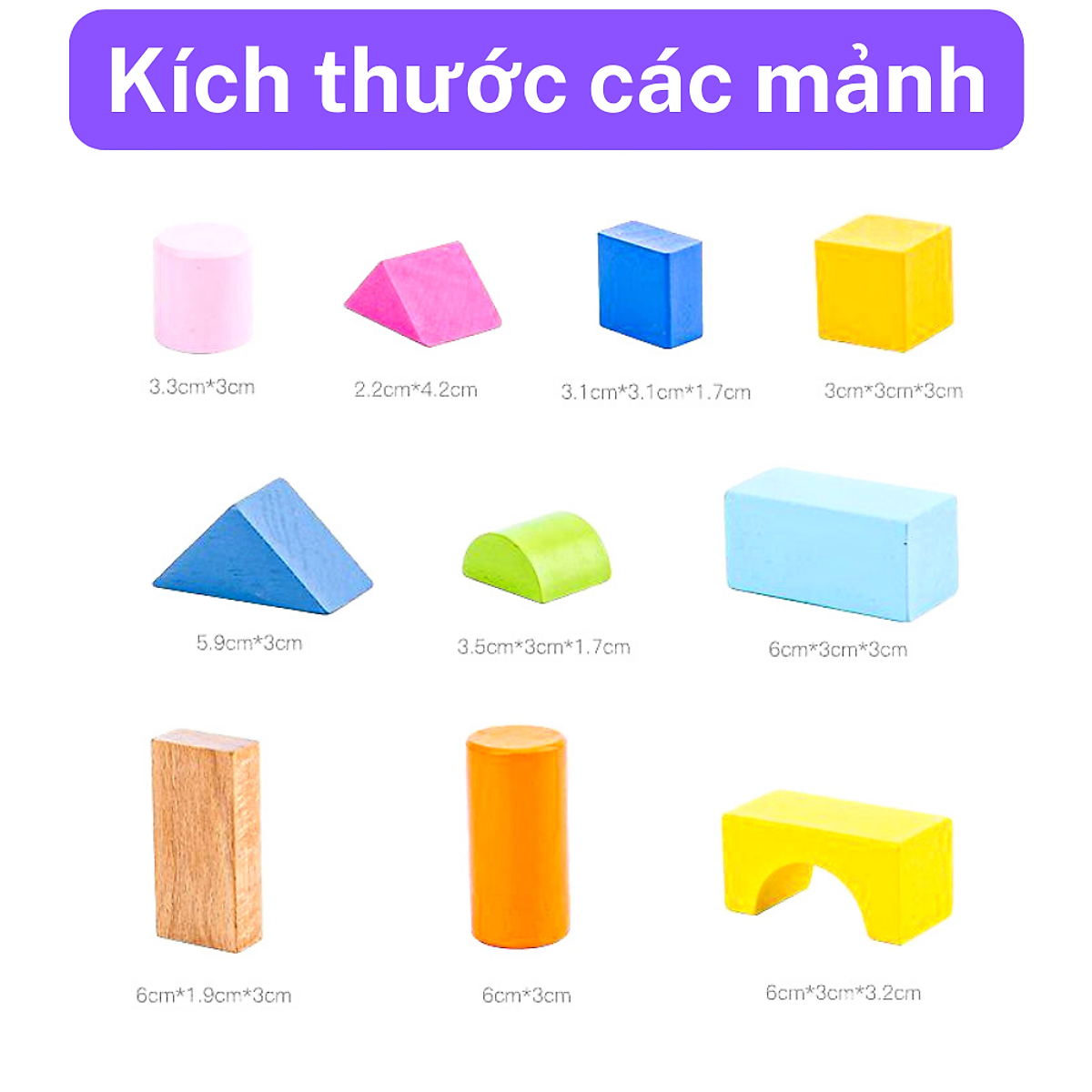 Xếp Hình Gỗ 100 Chi Tiết Hình Khối Montessori 0-5 tuổi Rèn Luyện Tay Mắt Phát Triển Tư Duy Và Vận Động Tinh