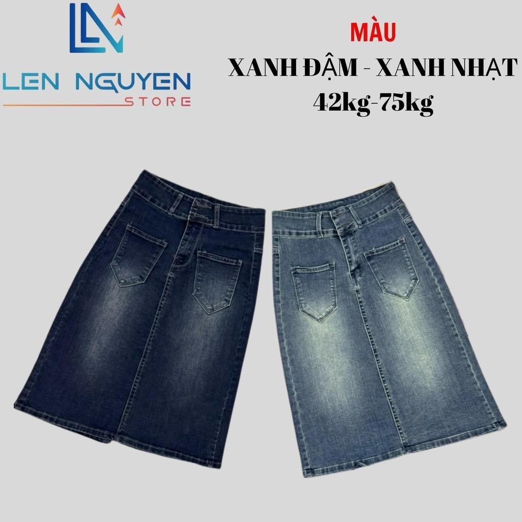 Quần jean nữ, chân váy, lưng cao, quần bò nữ dáng ôm, quần rin nữ có big size, cho 42kg đến 75kg, - Xanh Nhạt