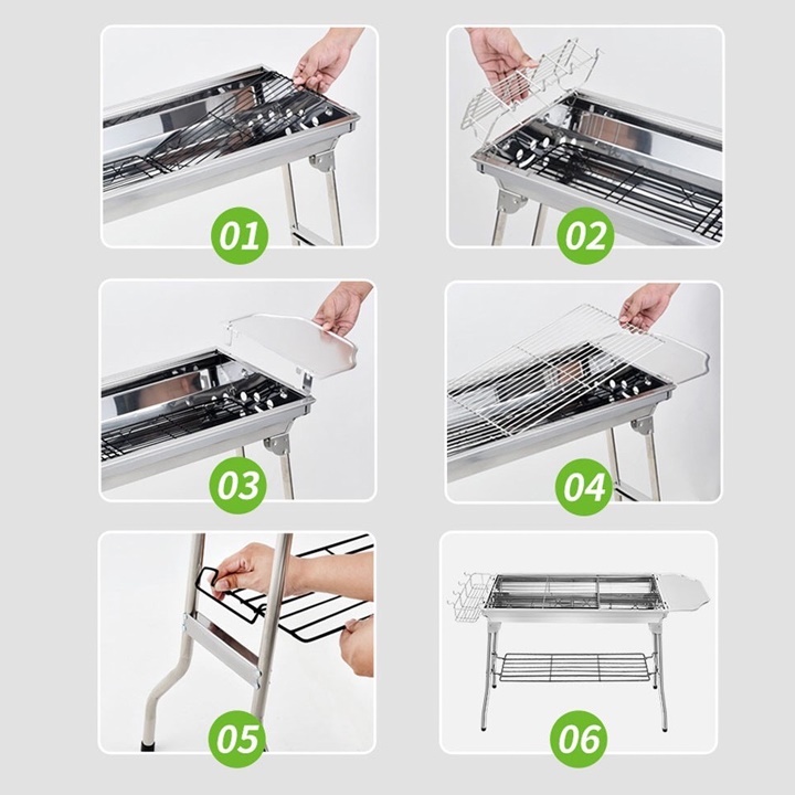 Bếp nướng than hoa BBQ ngoài trời chất liệu Inox cao cấp