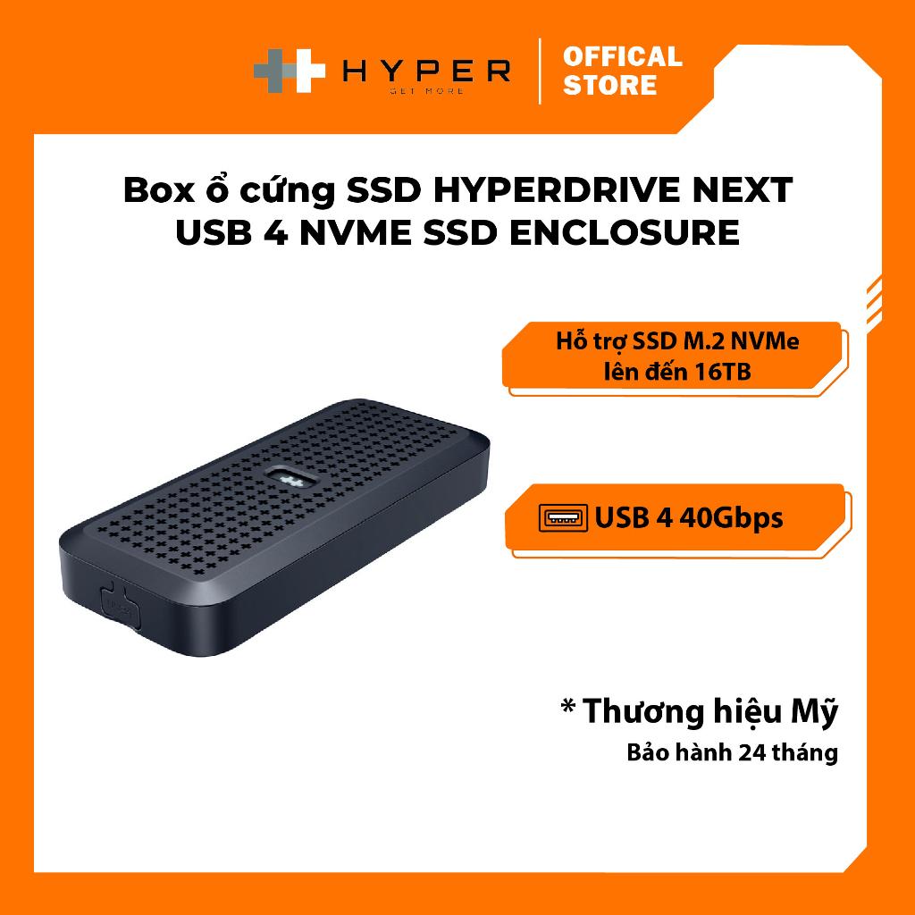 Box ổ chứng SSD Hyper Drive Next Usb4 NVME SSD Enclosure HD5001GL - Thiết kế bền bỉ, chống nước, chống bụi, hàng chính hãng