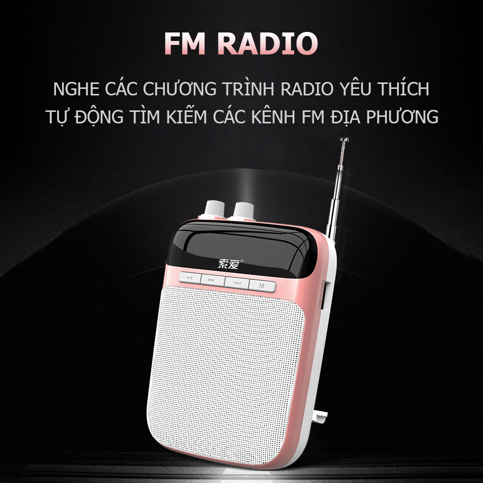 SOAIY S-718 - Máy Trợ Giảng Không Dây , Công Suất 10W, Hoạt Động 12 Giờ - Hàng Chính Hãng