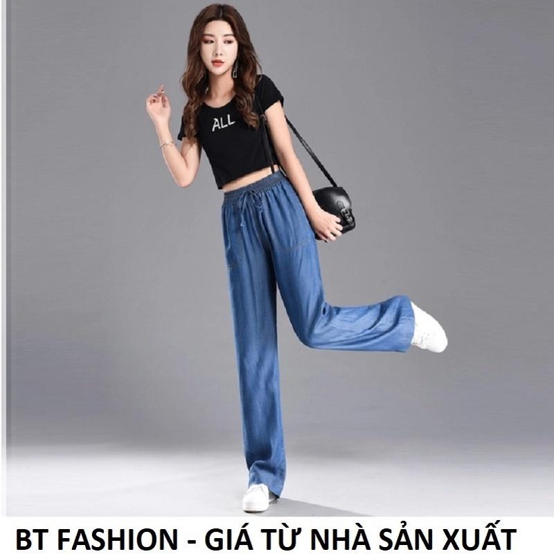 Quần Jean Ống Rộng Lưng Thun Thời Trang Mới BT Fashion (JE01) + Hình Thật