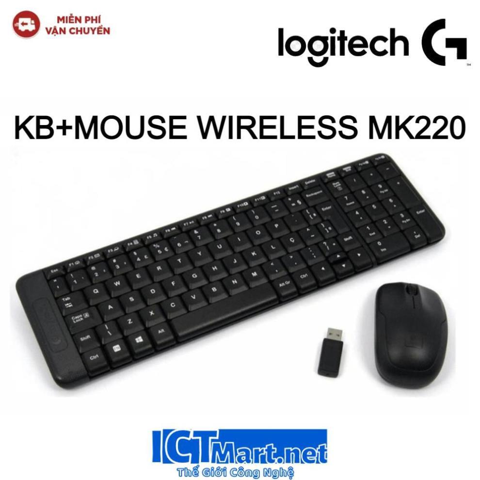 Bàn phím + Chuột không dây dành cho máy tính -Logitech MK220