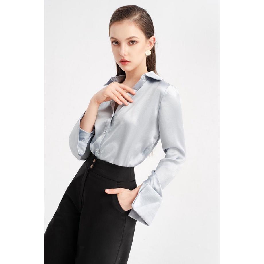 Atous Áo Sơ Mi Dài Tay Lụa HAZEL