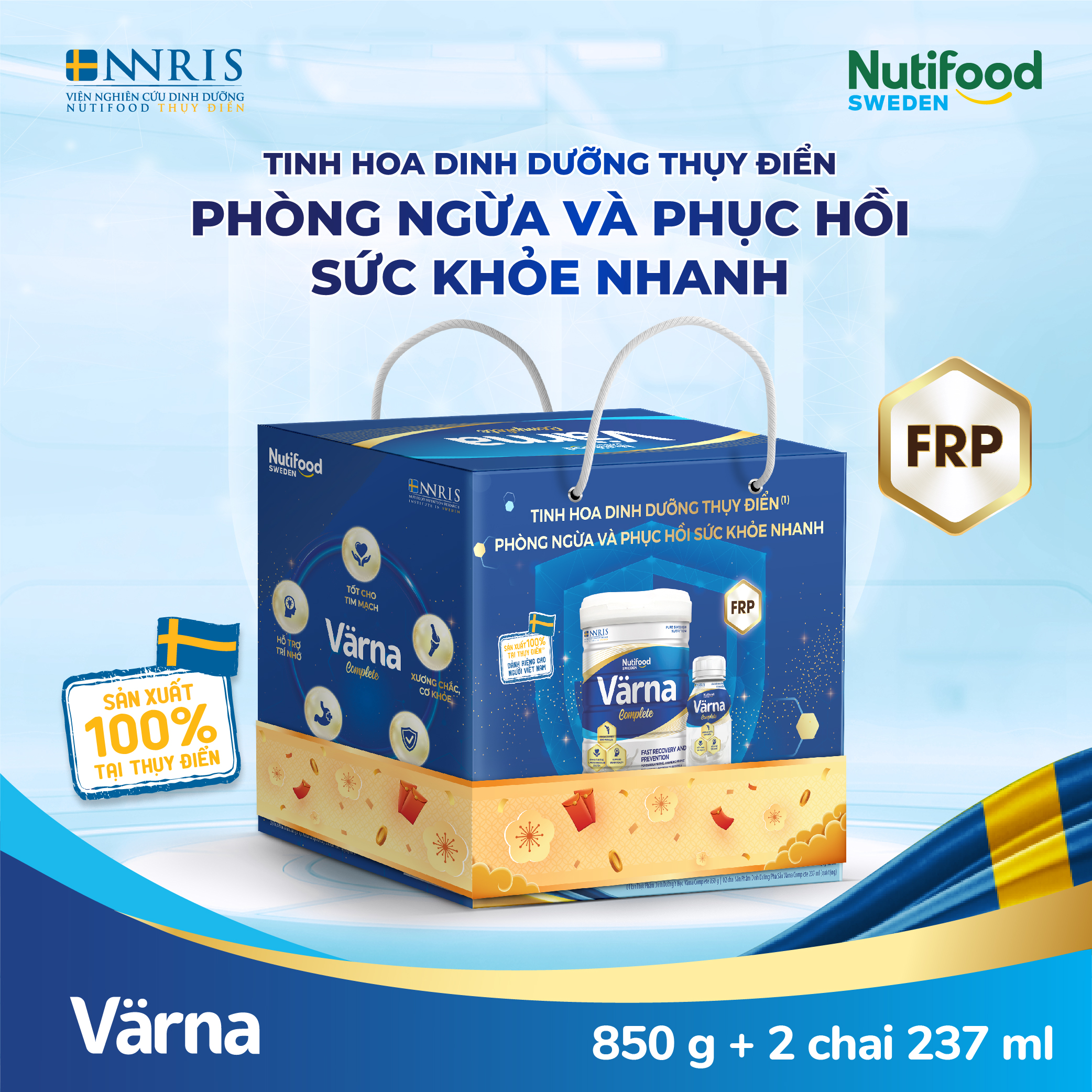 Bộ quà Tết 2022 - TPDDYH Varna Complete Lon 850g + Tặng 2 chai SBPS