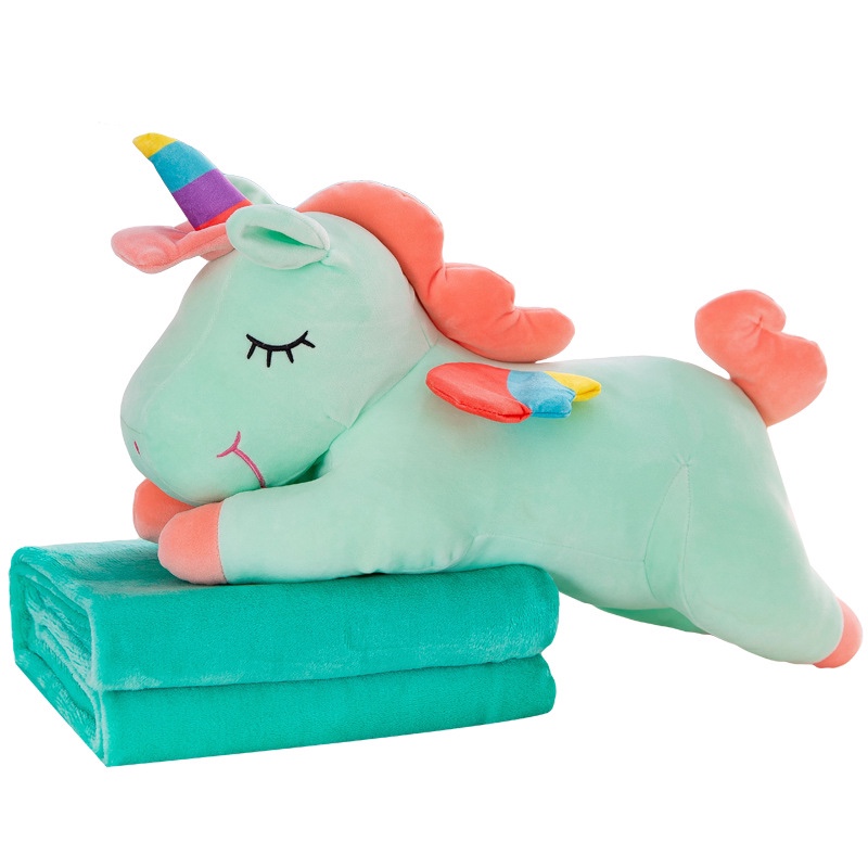 Gấu Bông Unicorn – Ngựa 1 Sừng Pony Siêu Cute (Mền + Gối) 2 in 1