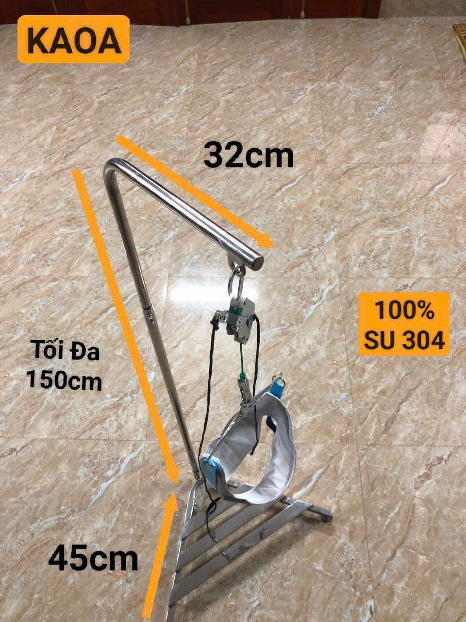 Cây. Gía. Móc hỗ trợ treo sp kéo giãn cột sống cổ SU304 ( SP không kèm đai vải )