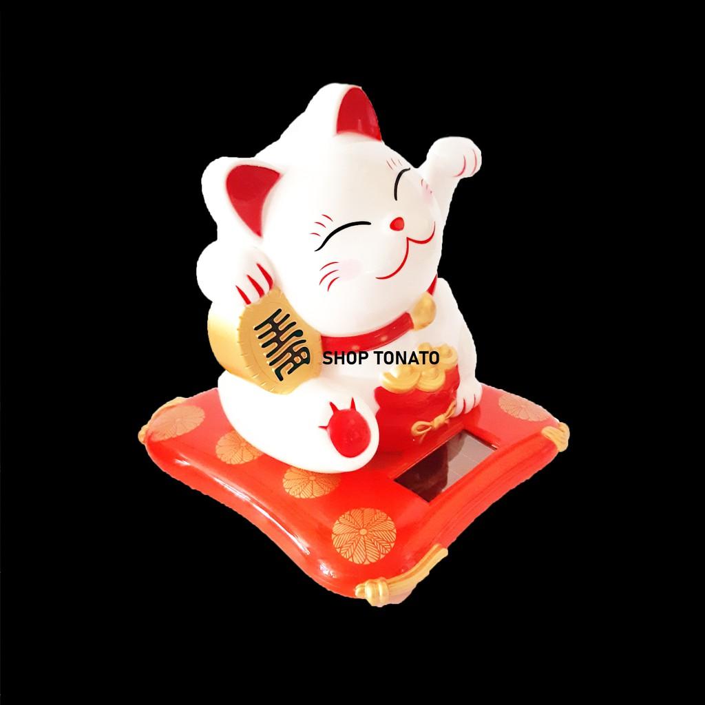 MÈO THẦN TÀI, MÈO MAY MẮN MANEKI NEKO 23001,23002,23003 SỬ DỤNG NĂNG LƯỢNG MẶT TRỜI CAO 8CM,10CM,16CM