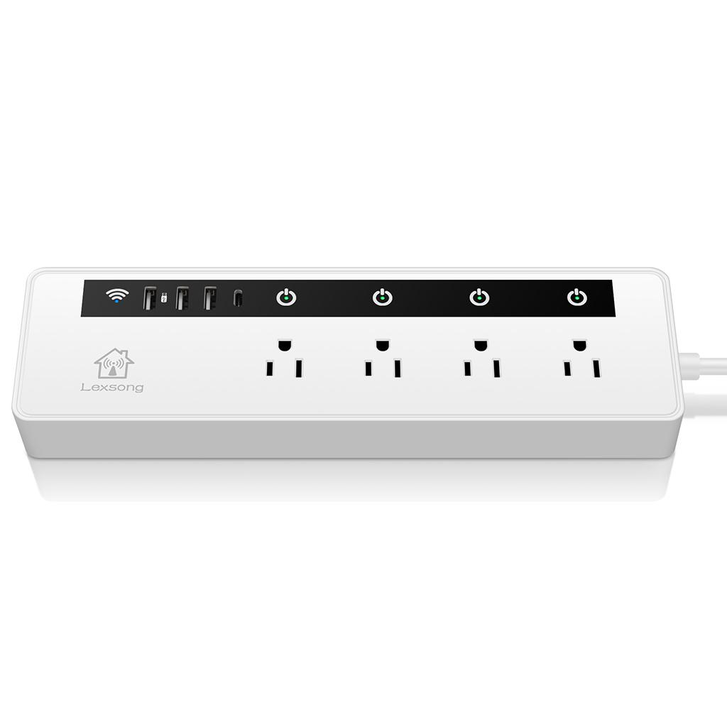 WiFi Smart Power Strip with 4 AC Outlets and 3 USB Ports US Plug