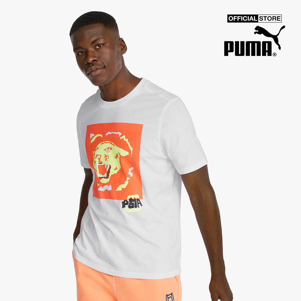 PUMA - Áo thun nam cổ tròn ngắn tay 4th Quarter Basketball 532361