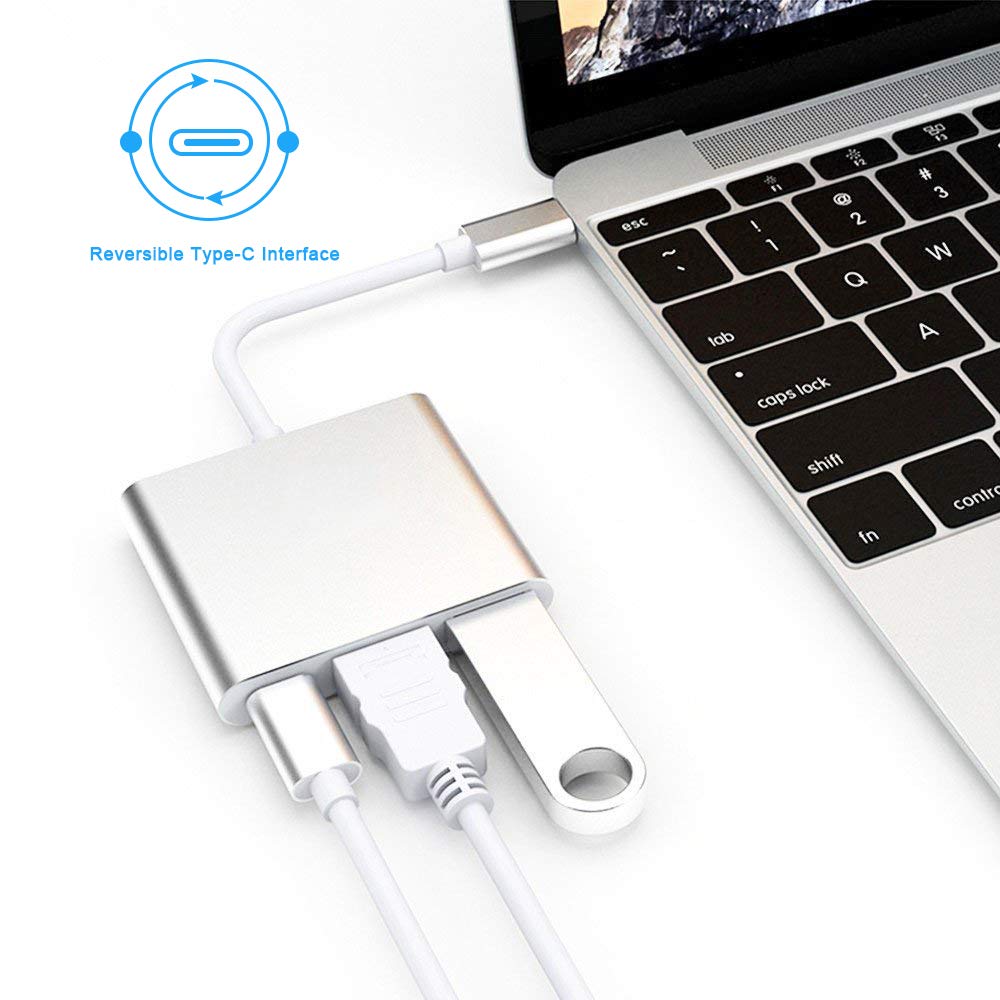 Cáp Chuyển Đổi Type-C Sang USB 3.0 HDMI Adapter Cao Cấp AZONE