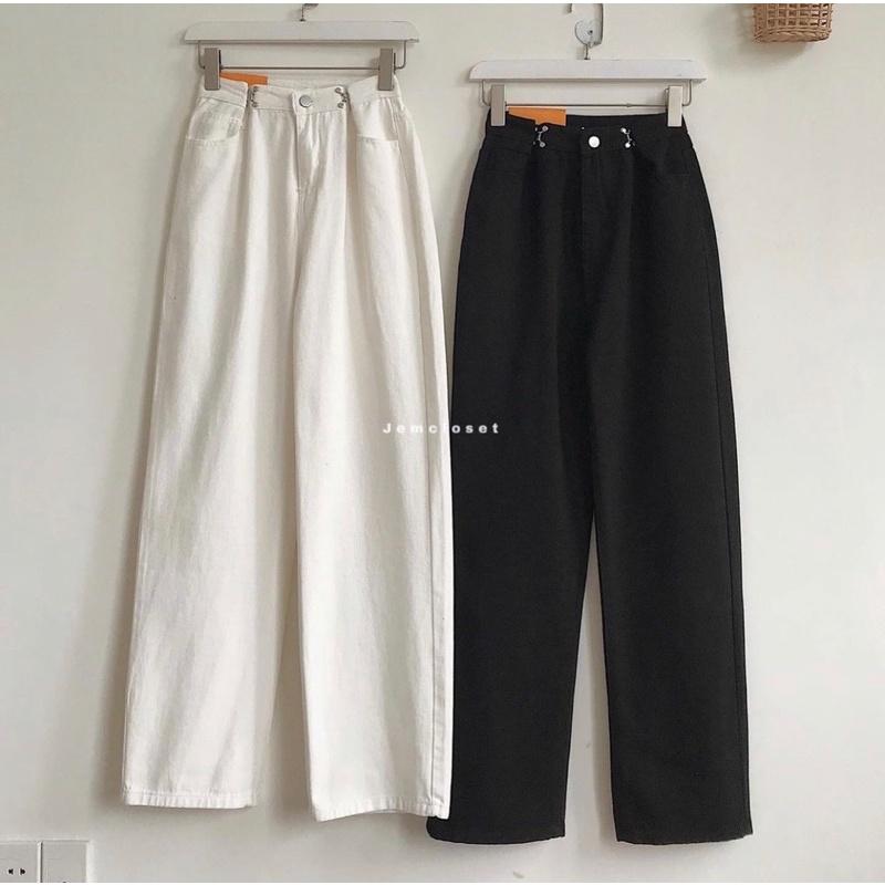 Quần jeans xuông chỉnh cạp