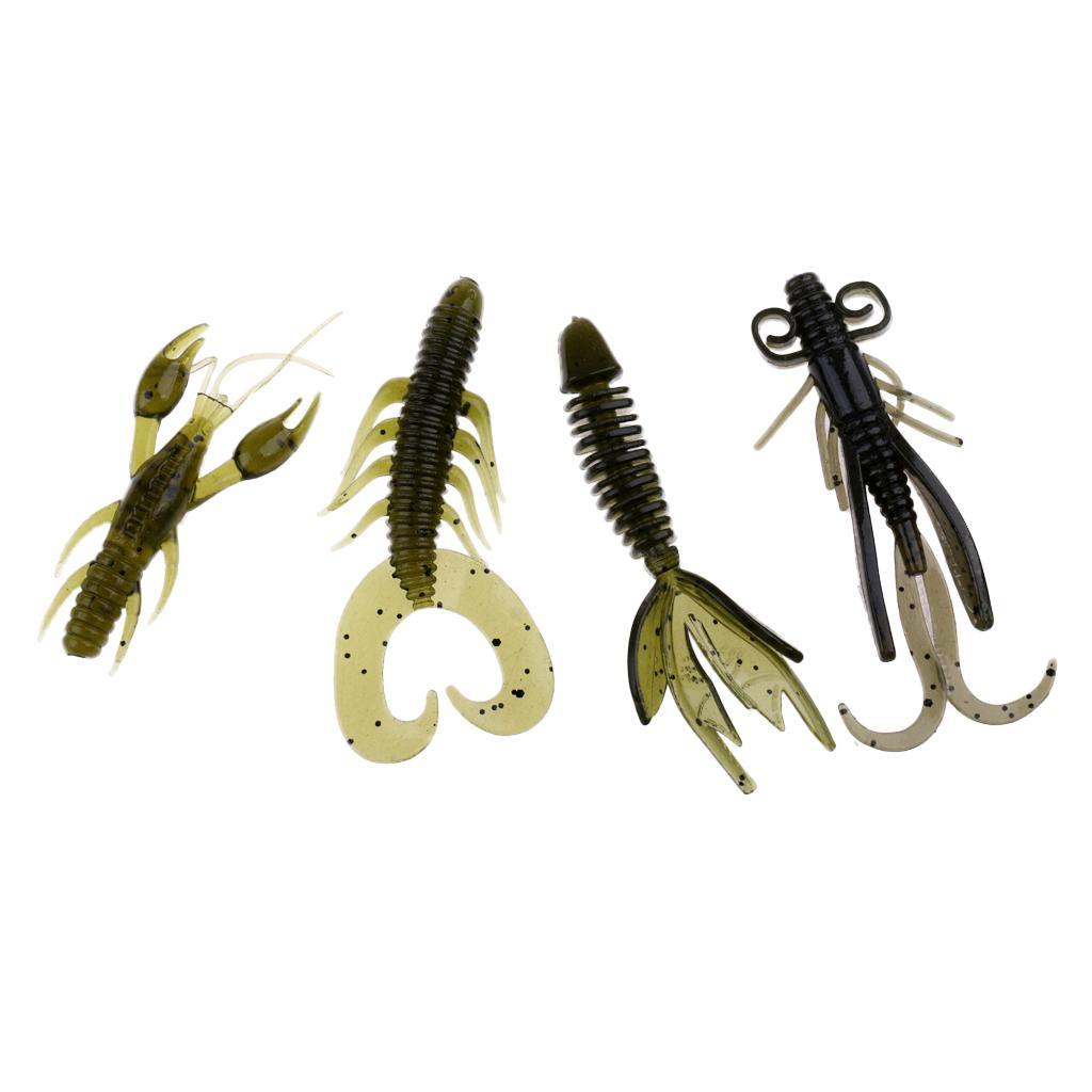 20pcs Soft Shrimp Sea Fishing Lures Tackle Crankbaits Bait Minnow Bait Green
