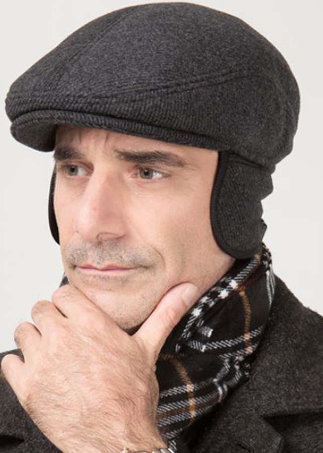 Mũ nồi nam có bịt tai ấm áp phong cách lịch sự và trang trọng.