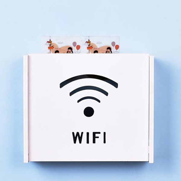 Kệ wifi mini Chữ Wifi treo tường không khoan tặng kèm móc treo cường lực