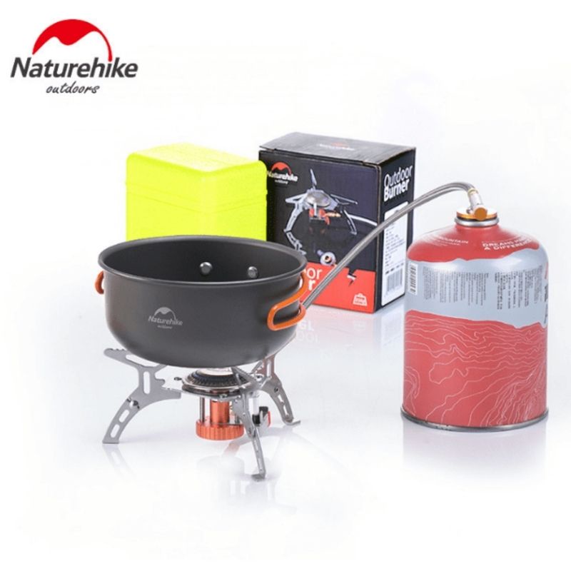 Bếp gas mini Naturehike campoutvn xếp gọn đồ cắm trại du lịch dã ngoại dây nối dài sử dụng an toàn đánh lửa tự động công suất nấu lớn A013
