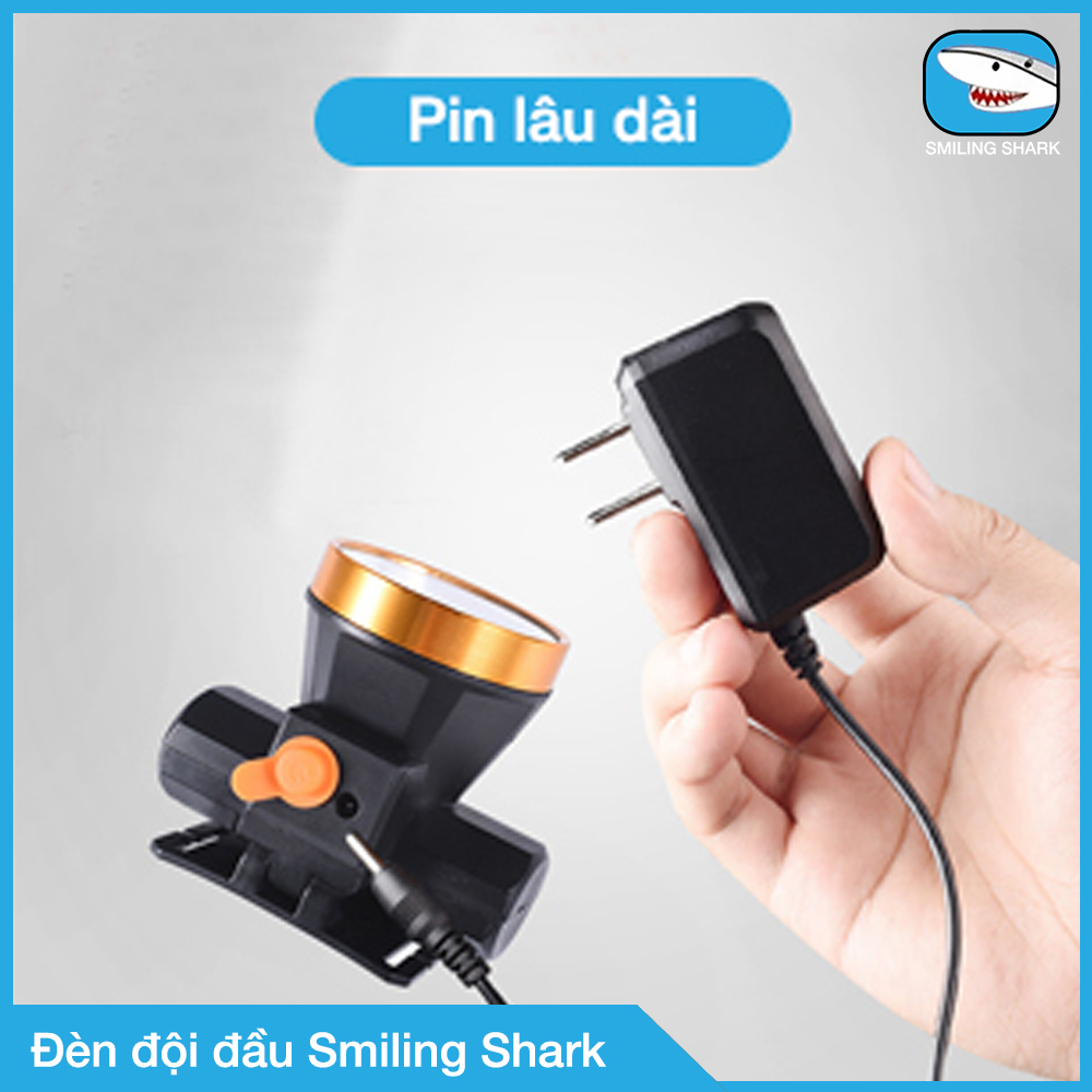 Đèn pin đội đầu siêu sáng Smiling Shark, sạc USB, thích hợp cho sửa chữa máy móc, nhà cửa, đào hầm mỏ, thám hiểm hang động, cạo mủ cao su, dã ngoại trong rừng, câu cá đêm, thương hiệu Smiling Shark K82C - Hàng chính hãng