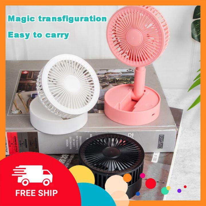 Quạt Tích Điện Mini Quạt Để Bàn Gấp Gọn Tiện Dụng 3 Cấp Độ , Siêu Mát- Sạc USB Fan A9