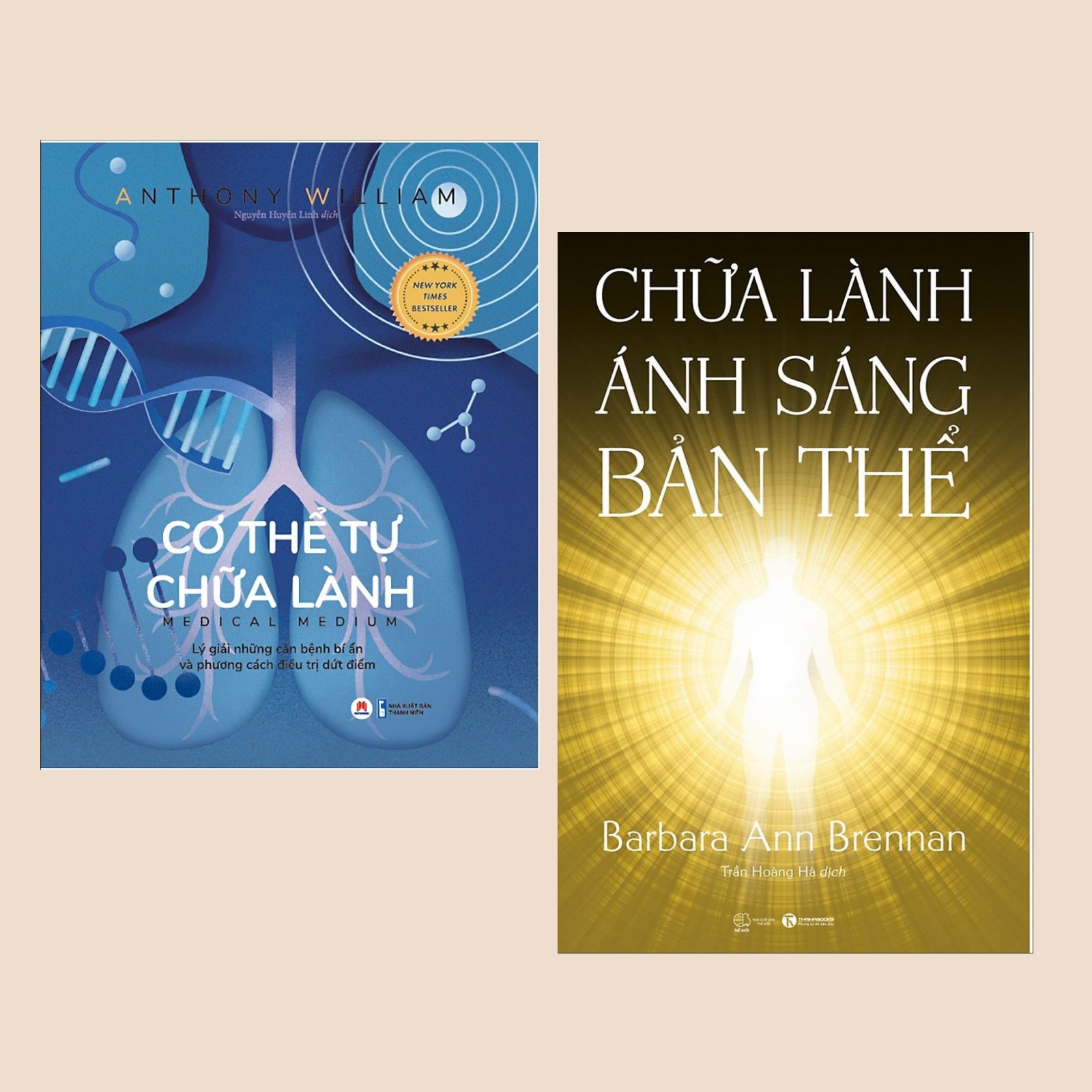 Combo Sách Chữa Lành: Cơ Thể Tự Chữa Lành + Chữa Lành Ánh Sáng Bản Thể - (Giải Pháp Hồi Phục Sức Khỏe / Sách Tâm Linh)