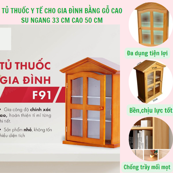 TỦ THUỐC Y TẾ-TỦ ĐỰNG ĐỒ Y TẾ BẰNG GỖ CAO SU TỰ NHIÊN AN TOÀN VÀ CỨNG CÁP F91