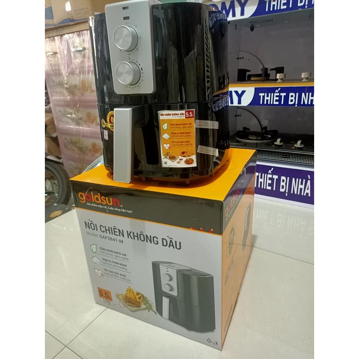 Nồi Chiên Không Dầu Goldsun GAF5841-M Dung Tích 5.5L Công Nghệ Rapid Air - Hàng chính hãng Goldsun