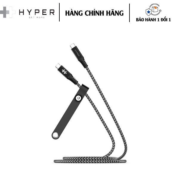 Cáp USB-C To USB-C 2M HyperDrive Data &amp; Charging 10GBPS + 100W Chiều dài 2M, đảm bảo công suất sạc nhanh  - Hàng Chính Hãng