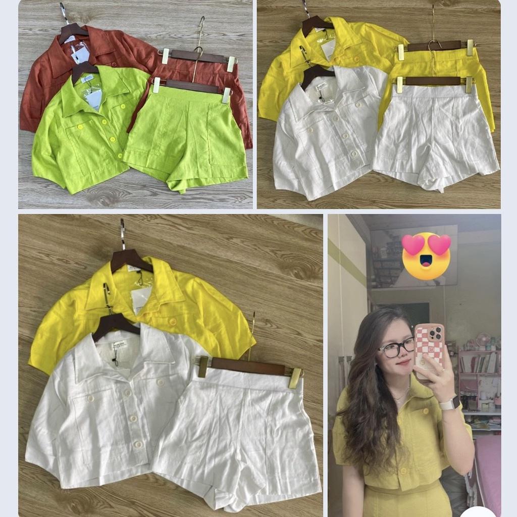 Set vest set sơ mi croptop 5 màu