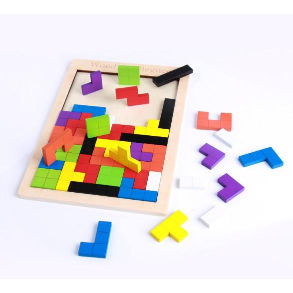 Đồ Chơi Ghép Hình Tetris Montessori Phát Triển Trí Tuệ Cho Bé Vừa Chơi Vừa Học