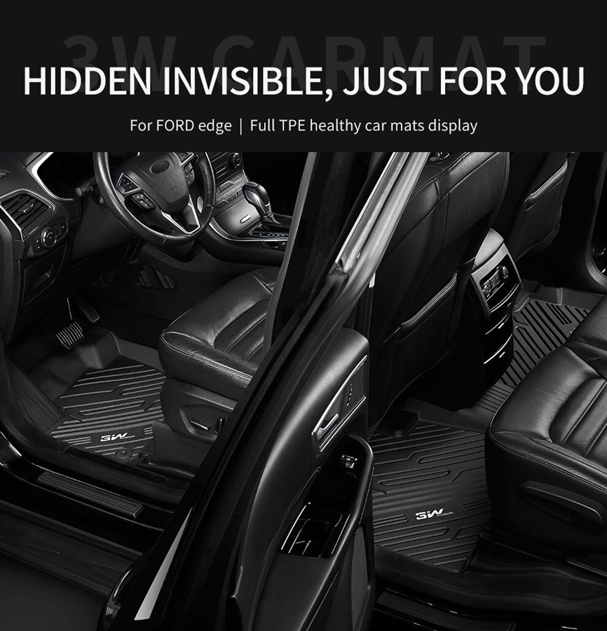 Thảm lót sàn xe ô tô Ford Escape 2018-đến nay Nhãn hiệu Macsim 3W chất liệu nhựa TPE đúc khuôn cao cấp - màu đen.,