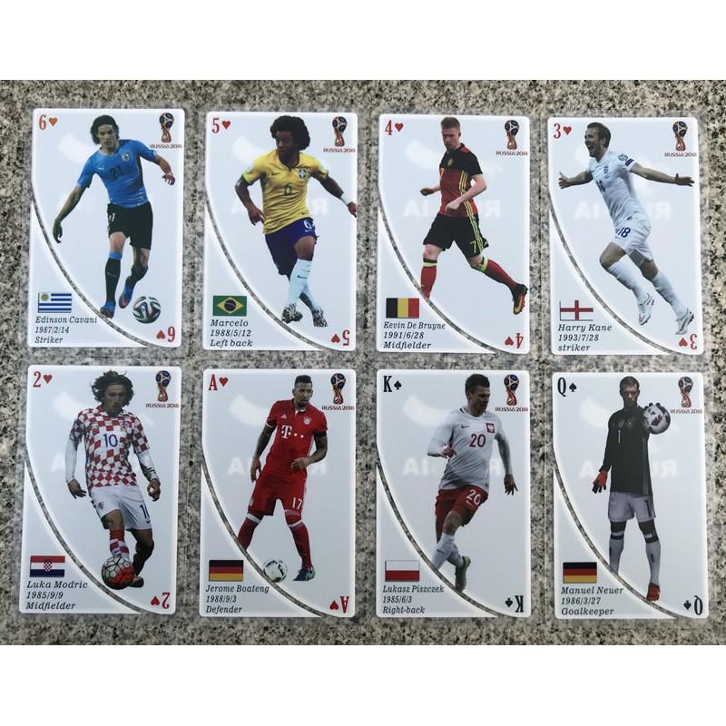 Thẻ bài poker chất pvc hình cầu thủ world cup Nga độc đáo