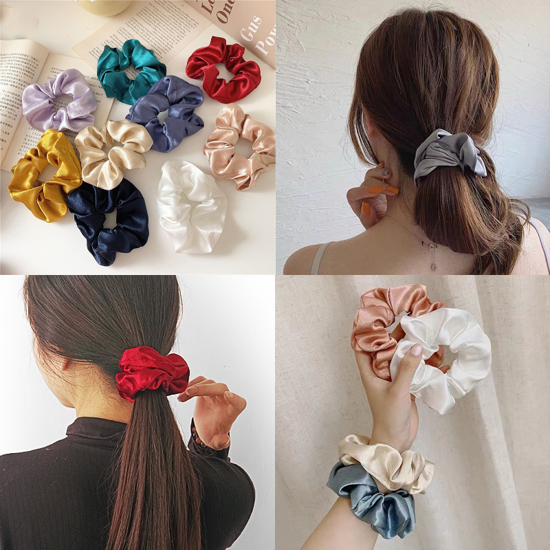 Dây buộc tóc vải scrunchies dễ thương phụ kiện thời trang nữ, cột tóc phong cách Hàn Quốc đáng yêu -storevanshop CT0001