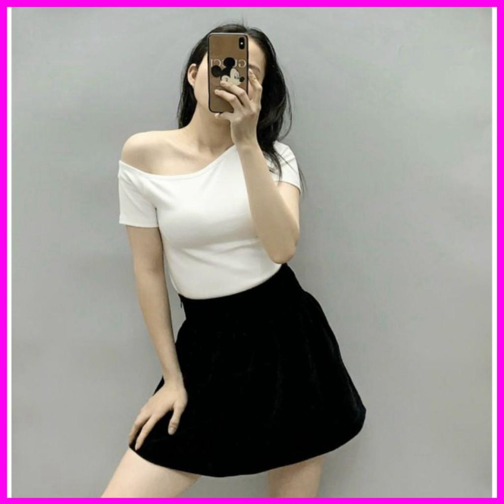 Áo lệch vai tay ngắn nữ chất đẹp