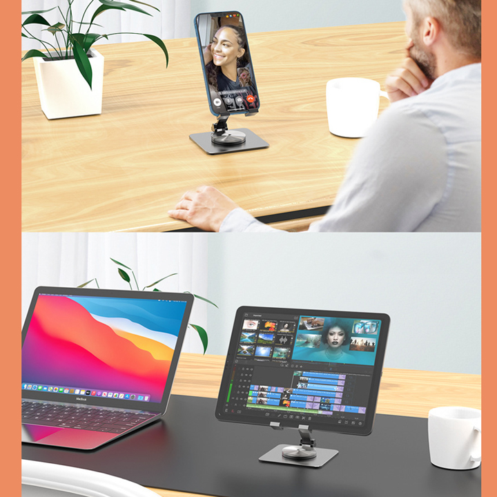 Giá đỡ điện thoại, máy tính bảng hợp kim nhôm xoay 360 độ - T0374