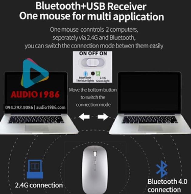 Chuột không dây C86 chế độ kép Bluetooth 4.0 và 2.4G usb