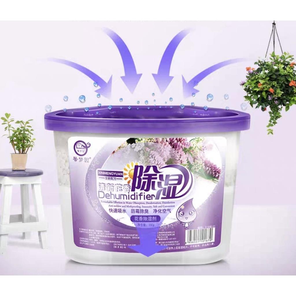 Hộp Hút Ẩm khử mùi nấm mốc hương lavender 450Ml chuyên dùng trong tủ quần áo, tủ giày, két sắt, phòng vệ sinh