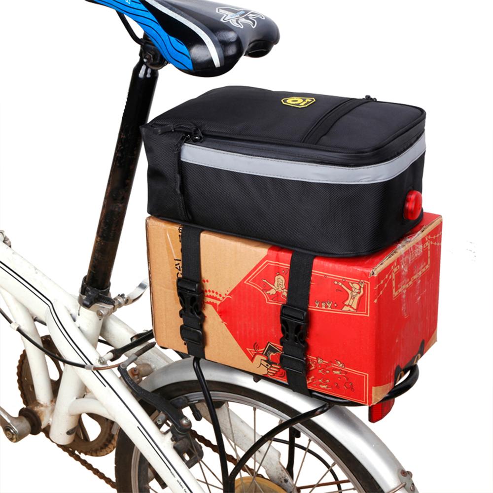 Túi đựng đồ yên sau xe đạp Pannier bằng vải oxford, chống rách sức chứa lớn có Dải phản quang và đèn cảnh báo