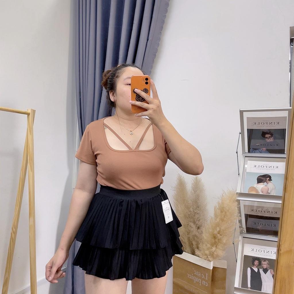 Áo thun dáng croptop bigsize nữ tay ngắn vải thun borip co giãn A26 - MÀU ĐEN