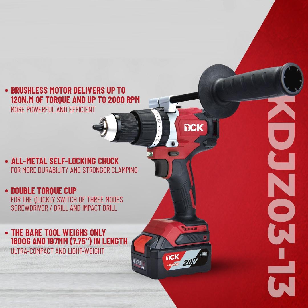 MÁY KHOAN PIN 20VMAX / 5.0Ah x 2 DCK KDJZ03-13 - HÀNG CHÍNH HÃNG