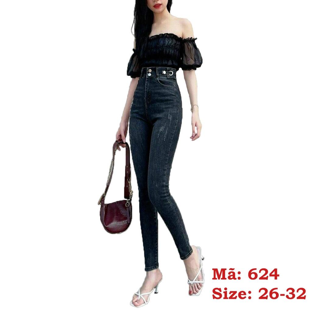 Quần Jean Nữ mẫu mới Quần bò nữ ôm dáng lưng cao chất liệu denim co giãn xịn chuẩn hàng shop Lady Fashion