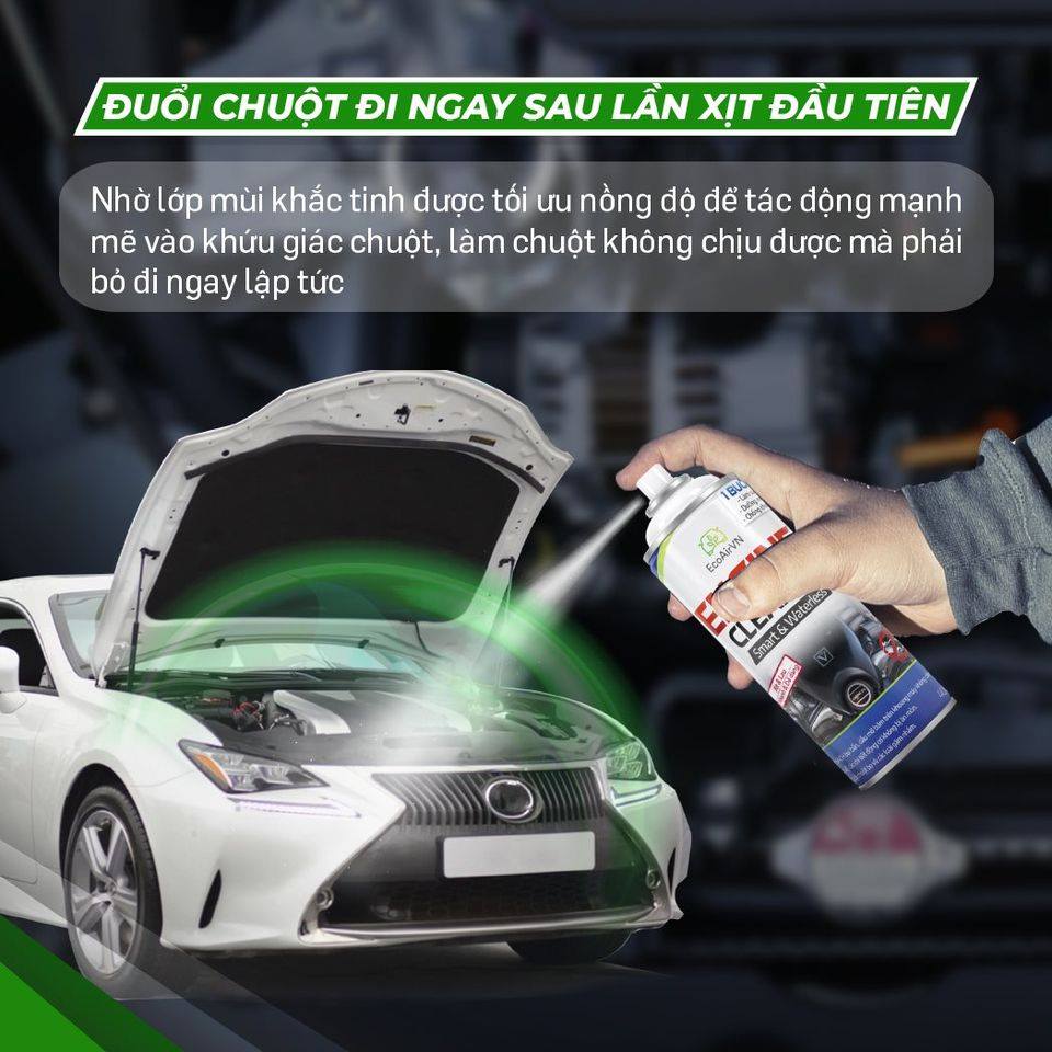 Bình Xịt Chống Chuột Ô Tô Engine Cleaner 400ml - Chai Xịt Đuổi Chuột Hiệu Quả 99%, Bảo Dưỡng Khoang Máy, Làm Sạch Bề Mặt Động Cơ 3 Trong 1