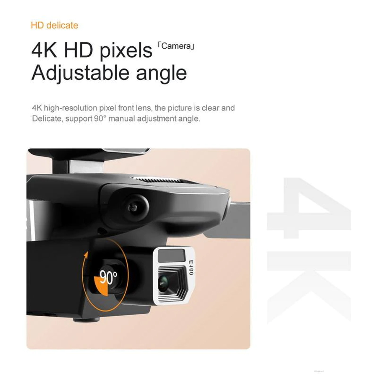 Flycam E100 Pro camera kép 4K xoay 360 độ, cảm biến tránh chướng ngại vật chống va chạm máy bay điều khiển từ xa 4 cánh - thời gian bay 20 phút - Hàng chính hãng