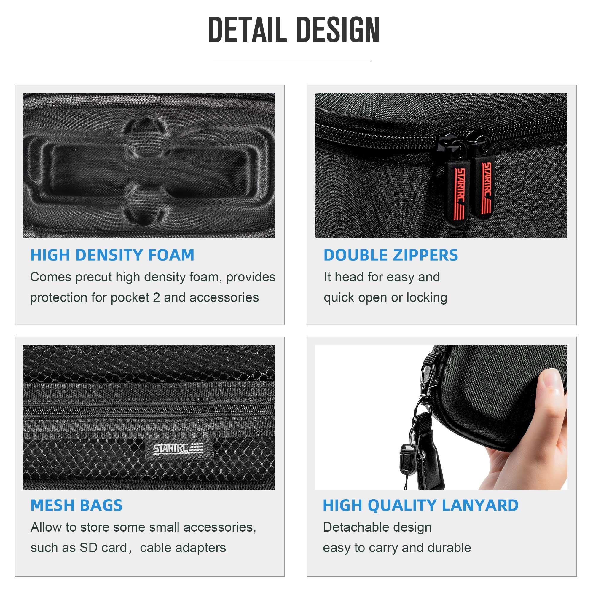 STARTRC DJI Pocket 2 Hộp đựng Túi du lịch di động chống thấm nước Dây đeo cổ tay cho Osmo Pocket 2 Túi lưu trữ thân máy ảnh cầm tay