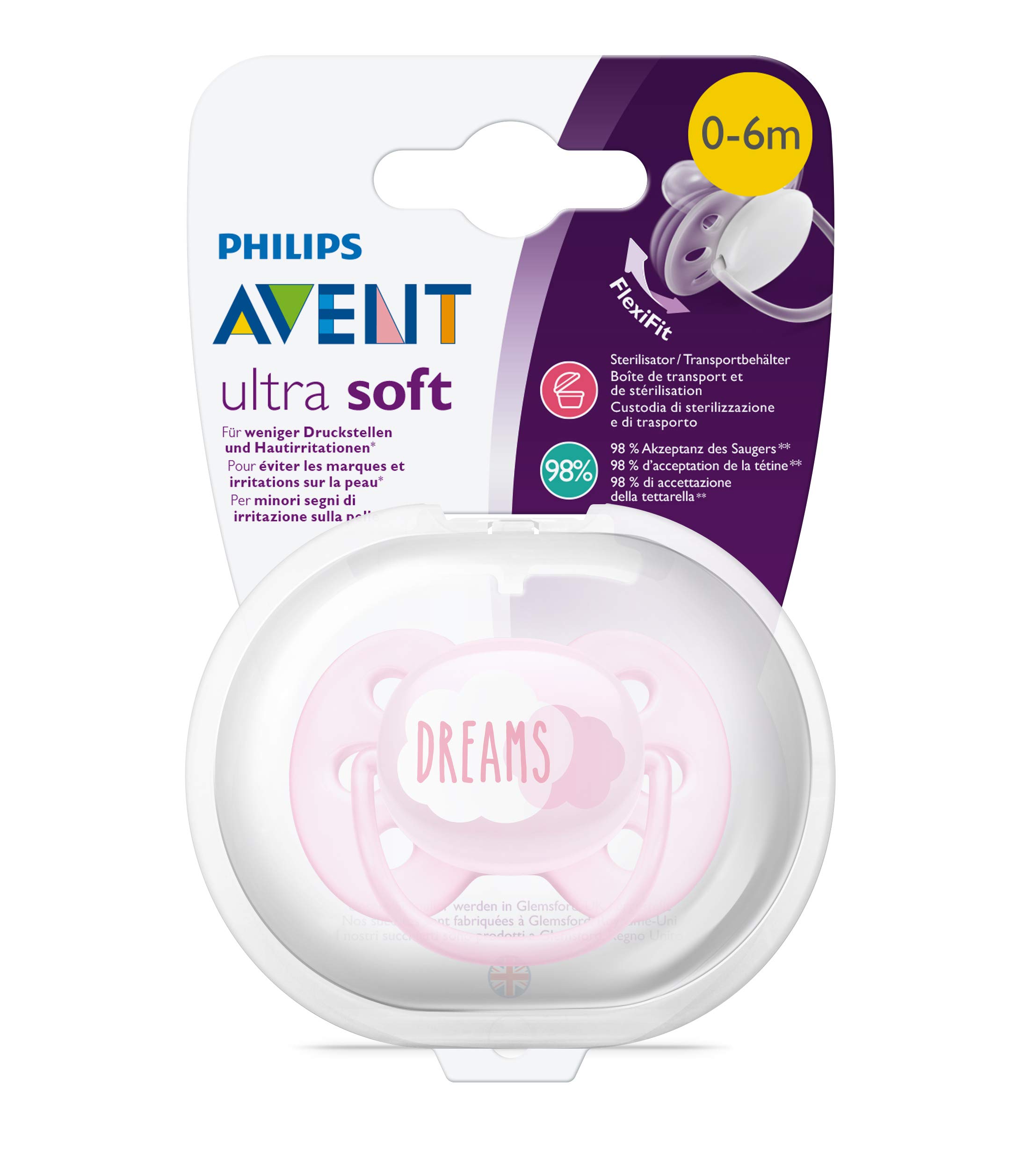 Núm ty ngậm Siêu mềm Philips Avent cho bé từ 0-6 tháng tuổi - Vỉ đơn