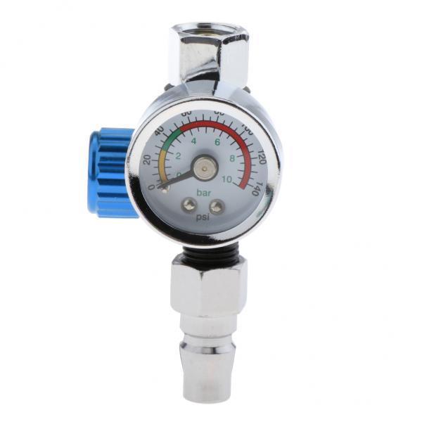 3X  Air Pressure Regulator  Air Gauge Blue