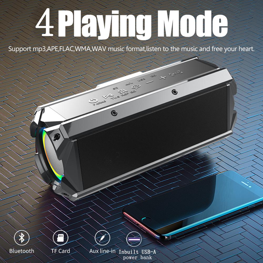 Caixa de som 100W loa công suất cao nhà hát tws 3D stereo subwofer âm thanh âm thanh ngoài trời không dây di động loa di động Color: Pink