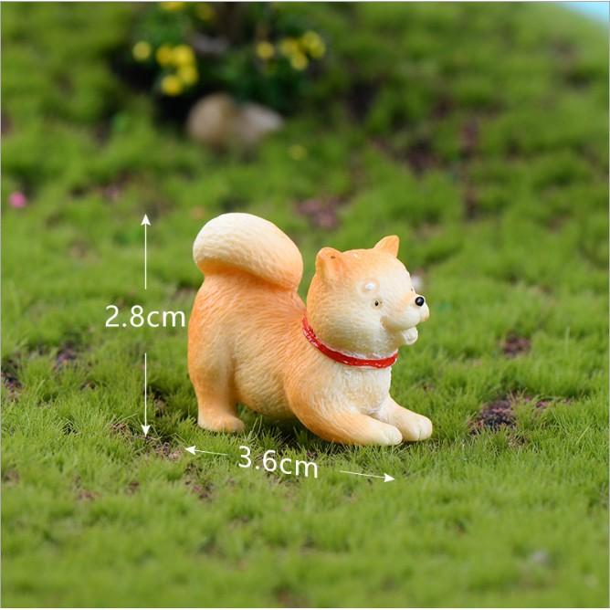 Mô hình chó dòng Akita Shiba Inu Nhật Bản nghịch ngợm dễ thương thích hợp trang trí tiểu cảnh, nhà búp bê, móc khóa, DIY