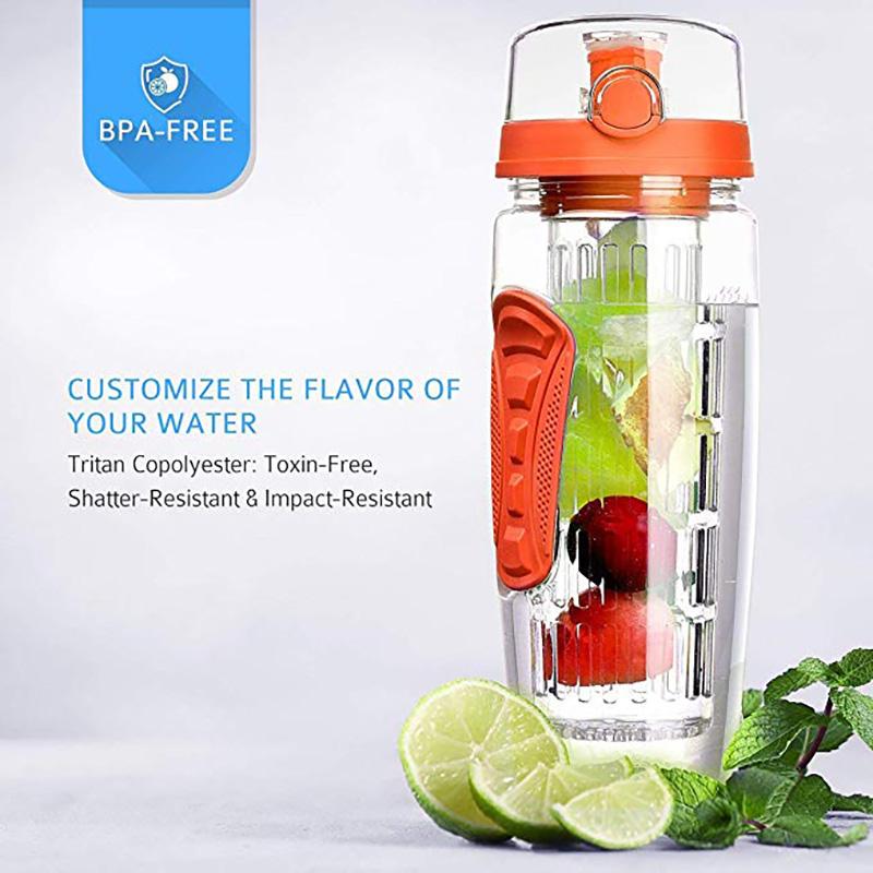 1000Ml Nước Trái Cây Bình Bpa Nhựa Thể Thao Trái Cây Gỉ Màng Nước Chai Với Gỉ Màng Nước Bình Lắc Uống Chai nước